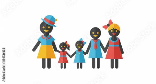 Happy Diverse Family Holding Hands Together Smiling.