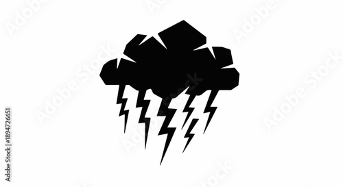 Dark storm cloud with lightning strikes, symbolizing danger and natural power