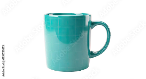Teal Grid Ceramic Mug