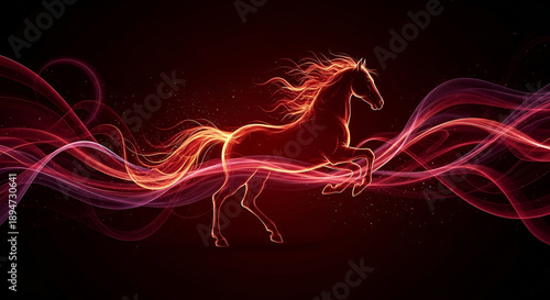 Dark Luxury Fire Horse Abstract – Black Red Gold Chinese New Year Background