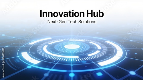 Futuristic tech interface with circular design