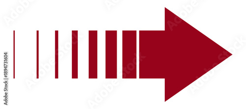 Bilde på lerret A dark red arrow on a transparent background