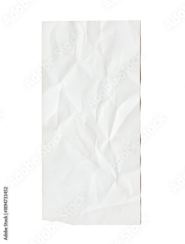 White Blank Crumpled Receipt Paper