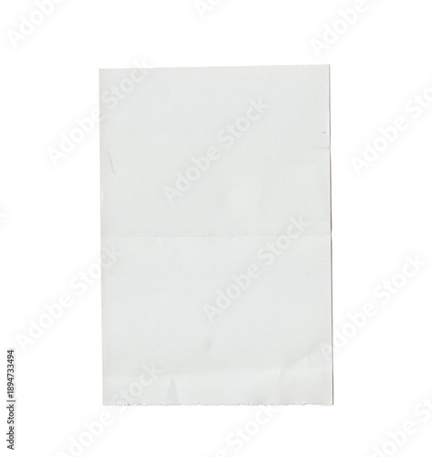 White paper receipt isolated, minimal