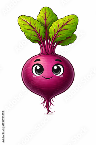 Vector Illustration of Cute Cartoon Beetroot