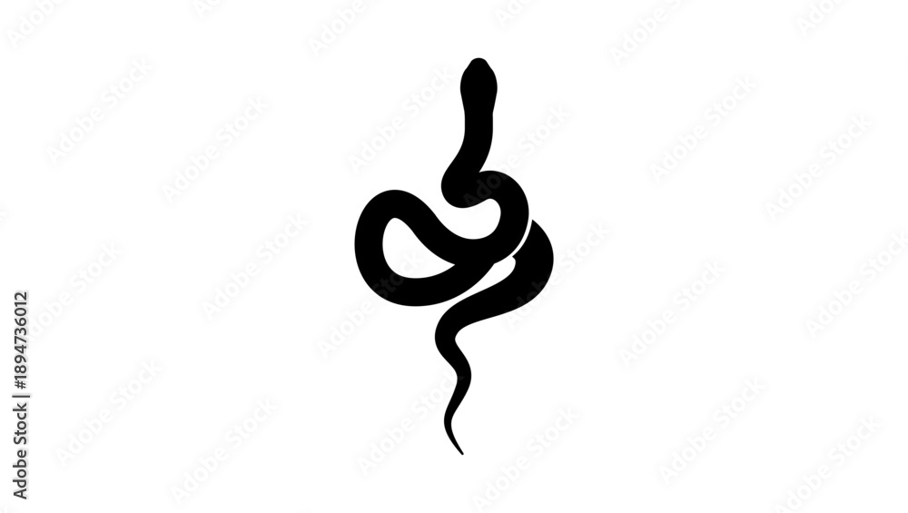 Obraz premium Snake symbol for tattoo, black isolated silhouette
