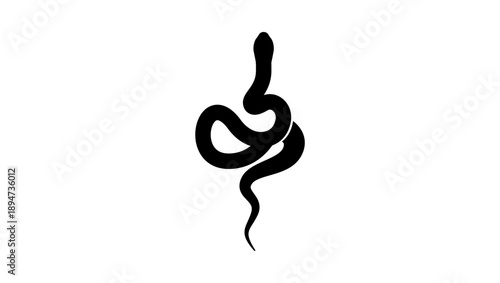 Wallpaper Mural Snake symbol for tattoo, black isolated silhouette Torontodigital.ca
