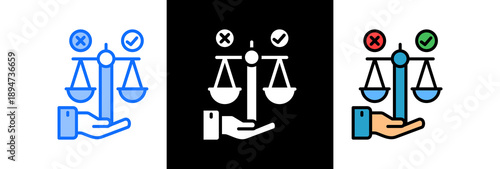 Ethical Decision triple icon