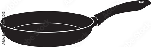 Frying Pan in silhouette white background.