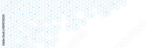 Abstract hexagon pattern with dots on white background. Modern health care or medical design. Suitable for medicine, science and technology concept. Vector