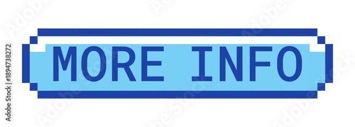 Get started retro pixel style blue button. Onboarding tool. Initiation launching feature. User begin. First step. Pixelated UI element. Clickable call-to-action 8-bit sticker. Roboto Mono font used