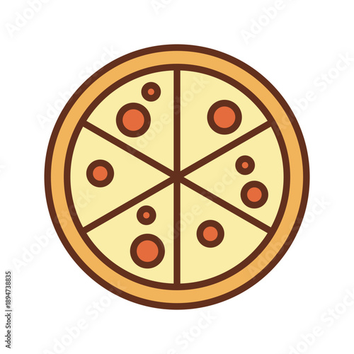 Pizza Flat design style sliced pizza top view great for fast food menus delivery apps and restaurant graphics 