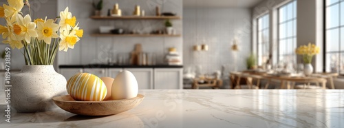 Modern Nordic kitchen in a loft apartment – 3D rendering