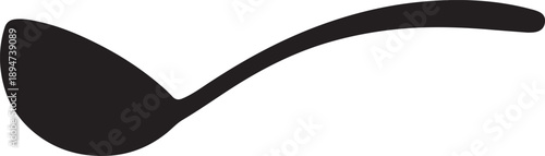 Ladle in silhouette white background.