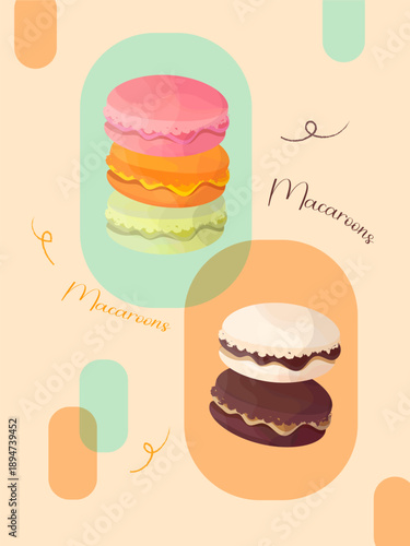 Sweet Macarons Illustration for Bakery and Dessert Design