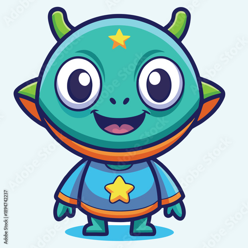 design logo vector icon illustration mascot cartoon cute alien