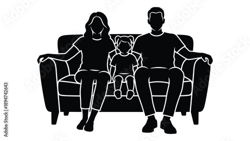 Family enjoying time on sofa Vector
