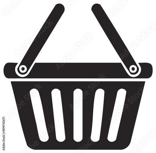 Shopping Basket Icon Black Vector Illustration Retail Purchase