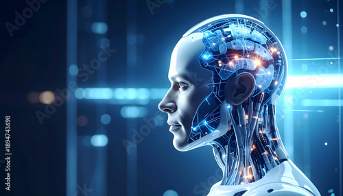 人型ロボットの知能覚醒ポートレート
