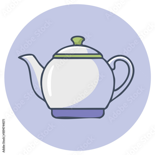 Illustrated teapot design, perfect for tea culture and beverage promotions