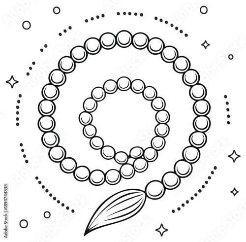 Abstract illustration of a beaded spiral