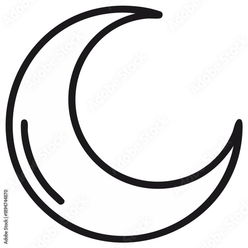 Crescent Moon Simple Outline Icon