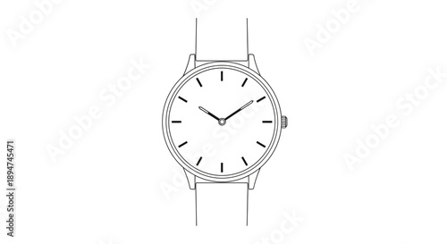 Minimalist analog wristwatch with clean white dial and black markers.