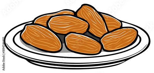 Several Dried Fruits Placed on a White Plate for Healthy Dietary Snack