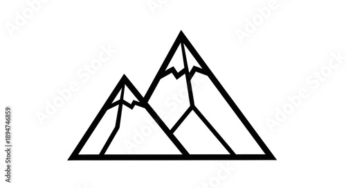Simple line drawing of three mountain peaks on a white background