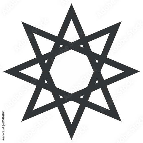 Star Geometric Shape Design with Multiple Points Isolated Over White
