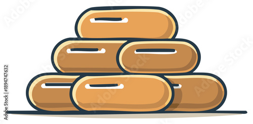 Pile of Wooden Toy Blocks with Openings for Creative Stacking Games