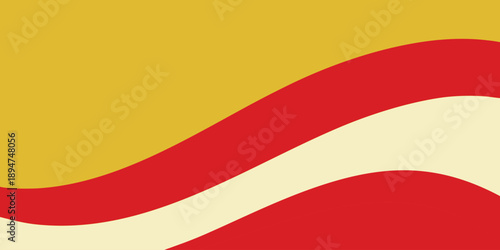 Vibrant abstract background with flowing wavy lines in yellow and red