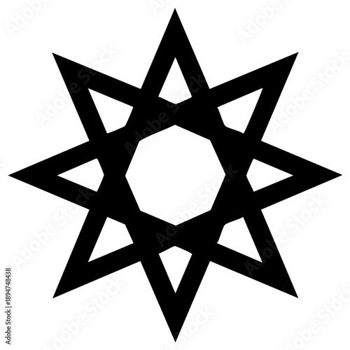 Wallpaper Mural Black eight-pointed star with octagon in the center - vector illustration Torontodigital.ca