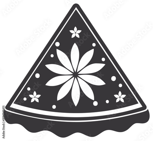 Wallpaper Mural Floral pattern design on a slice of triangular shape. Torontodigital.ca