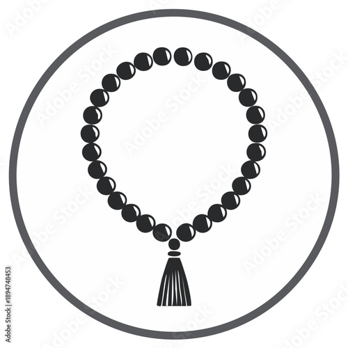 Wallpaper Mural Icon of prayer beads with tassel within a circle. Torontodigital.ca