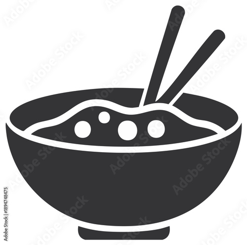 Wallpaper Mural Asian noodle soup bowl with chopsticks simple vector glyph icon Torontodigital.ca