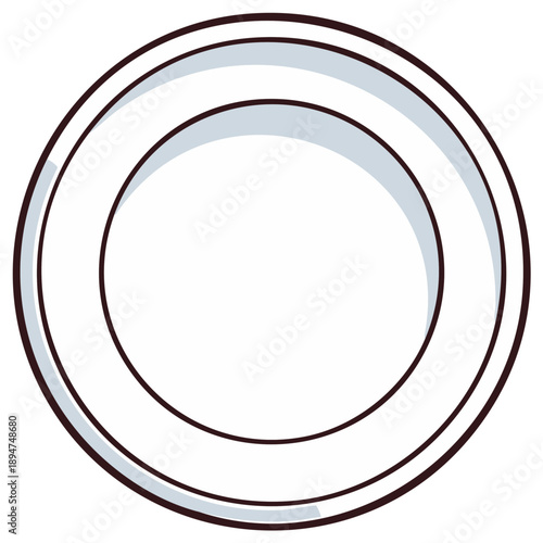 Wallpaper Mural Illustration of a minimalistic, white plate, perfect for culinary concepts and designs. Torontodigital.ca