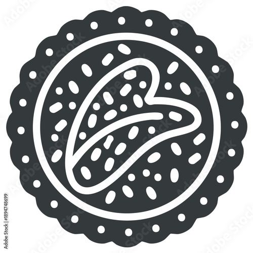 Wallpaper Mural Floral pattern silhouette in a decorative circle frame, organic design Torontodigital.ca