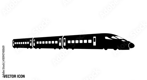 Modern high speed train silhouette vector icon.