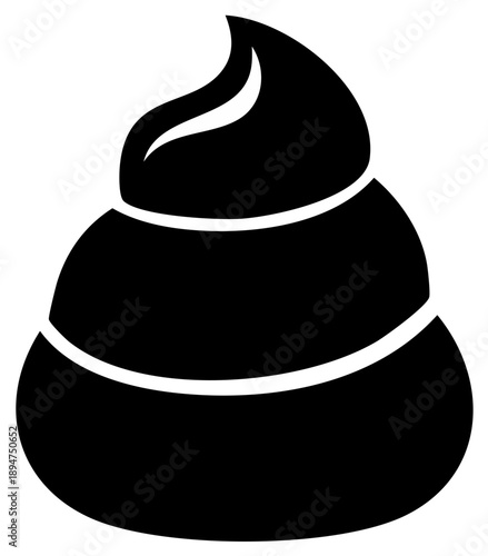 Black poop emoji symbol isolated on white background graphic design