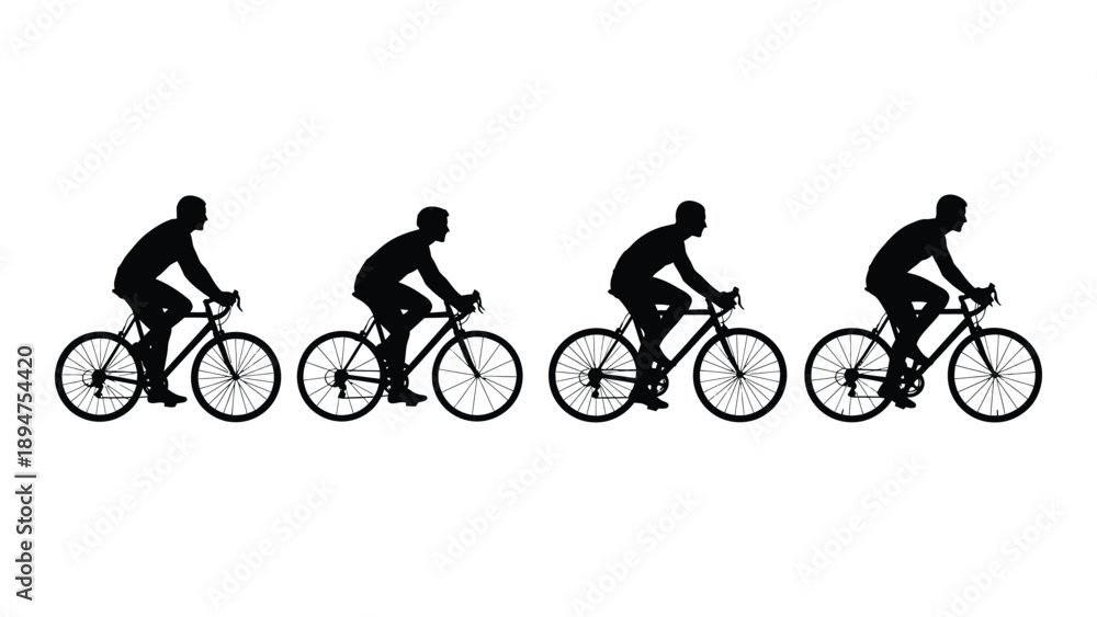 Fototapeta premium Cyclists in motion Vector