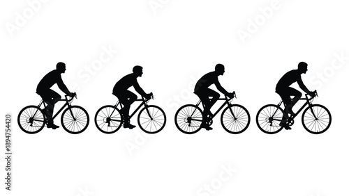 Cyclists in motion Vector
