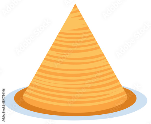 Illustration of an Indian Dosa Food Item, Vector Graphic on a White Background