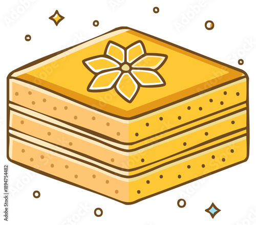 Layered Baklava Pastry with Flower Design, Eastern Sweet Treat, Festive Bakery, Golden Honey Dessert