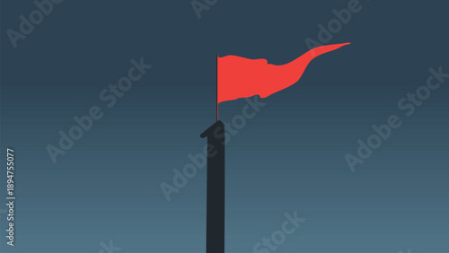 Red Flag On Pole Illustration