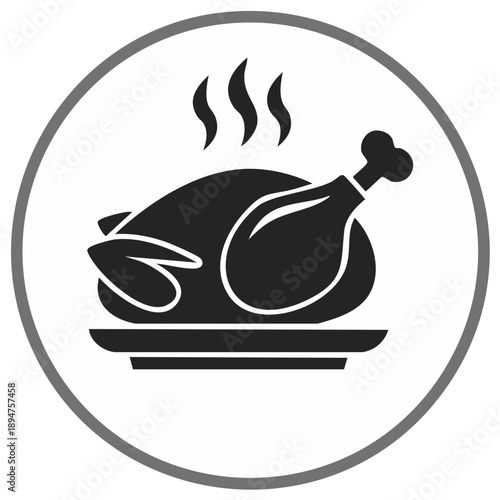 Roasted Chicken Thanksgiving Meal Fresh Baked Delicious and Ready to Serve Illustration