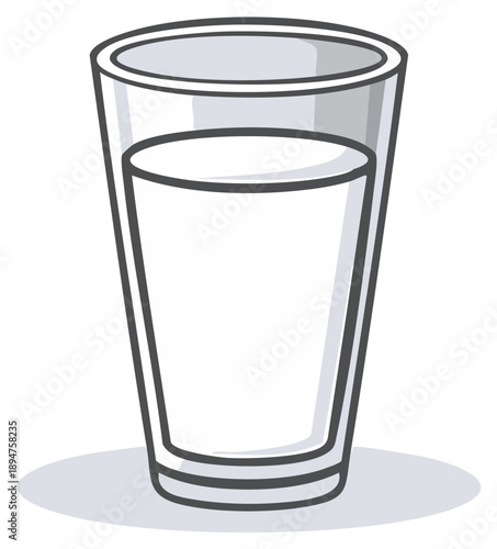 Simple illustration of a glass with water