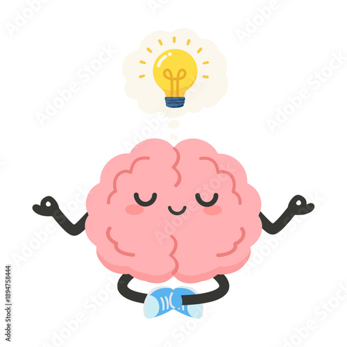 Brain Meditating With Lightbulb Idea