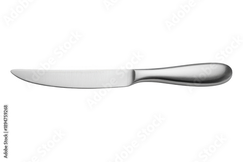 Stainless steel butter knife with silver handle stainless steel knife isolated on a transparent background