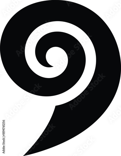 hurricane swirl spiral silhouette vector illustration on transparent background